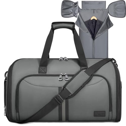 BALEINE Travel Garment Bag, Travel Suit Bag for Men, Water Resistant Carry on Garment Bag for Hanging Clothes, Garment Duffel Bag for Travel Business (Dark Gray-Convertible) - color: Dark Gray-Convertible