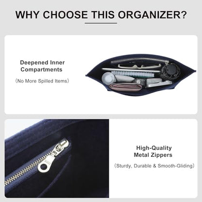 Purse Organizer Insert Compatible with Longchamp Le Pliage M Top Handle Tote Bag, Blue/SM - color: Blue, size: M Tote Bag (Top Handle)