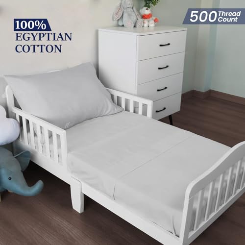Toddler Travel Small Pillow Cases 12x16 Inch with Zipper Closure Pack of 2 Travel Pillow Cover 500 Thread Count 100% Egyptian Cotton Toddler Pillow case 12 x 16, Silver Grey - color: Silver Grey, size: Toddler 12x16