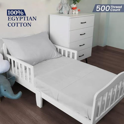 Toddler Travel Small Pillow Cases 12x16 Inch with Zipper Closure Pack of 2 Travel Pillow Cover 500 Thread Count 100% Egyptian Cotton Toddler Pillow case 12 x 16, Silver Grey - color: Silver Grey, size: Toddler 12x16
