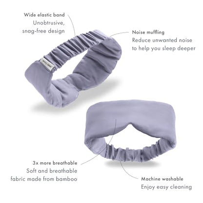 Infinity Travel - Bamboo Sleep Mask - Silky Soft Eye Mask - Comfortable - 100% Light Blocking Night - Machine Washable (Purple) - color: Purple
