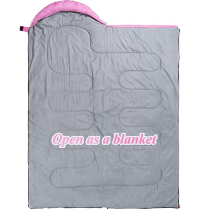 Sleeping Bag - 3 Seasons for Adults Kids Boys Girls Camping Hiking - Warm Cold Weather Lightweight Portable with Compression Bag for Backpacking in Spring, Summer, Fall and Winter - color: 4 lbs-Pink