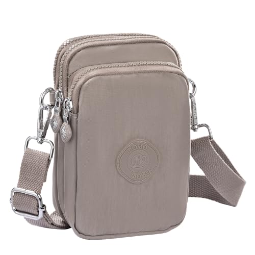 Small Crossbody Bags for Women Cell Phone Cross body Purses with Adjustable Strap & Headphone Jack, Shoulder Bag - color: Grey