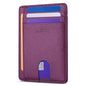 Buffway Slim Minimalist Front Pocket RFID Blocking Leather Wallets for Men and Women - Cross Purple - color: Cross Purple