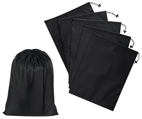 PALTERWEAR Drawstring Bag with Toggle - Nylon Cinch and Ditty Pouch for Shoes, Pantry, Closet, Travel (Red, 12 x 16 Inch, Set of 6) - color: Black, size: 12 x 16 Inch