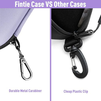 FINTIE Sunglasses Case, Hard EVA Shell Shockproof Sport Glasses Case with Metal Carabiner Travel Zipper Eyeglasses Holder - color: Purple