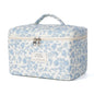 honitty Makeup Bag,Quilted Cosmetic Bags,Large Floral Make Up Bags for Women, Makeup Organize,Flower Travel Toiletry Bag - color: 1PCS-Blue-White