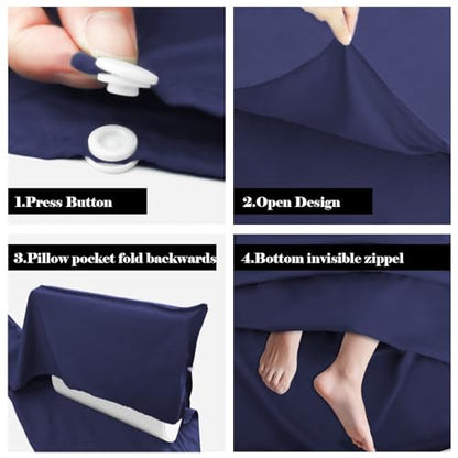 Sleeping Bag Liner,Travel Sheet & Adult Sleep Sack, Camping Sheets Travel Sleep Sack for Backpacking,Hotels & Hostels -Lightweight Single &Double Travel Sheet Camping Sheets - color: Double Navy