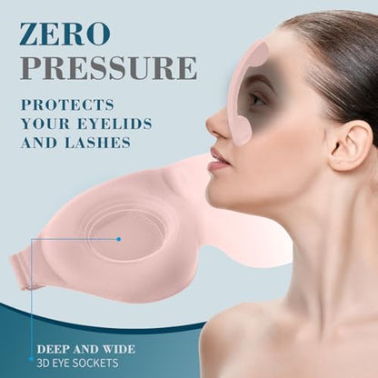 ZGGCD Sleep Mask for Side Sleeper, Light Blocking Sleeping Eye Mask for Women Men, 3D Contoured Night Blindfold, Luxury Eye Cover Eyeshade with Adjustable Strap for Travel, Nap, Nurse Essentials, Pink - color: Pink