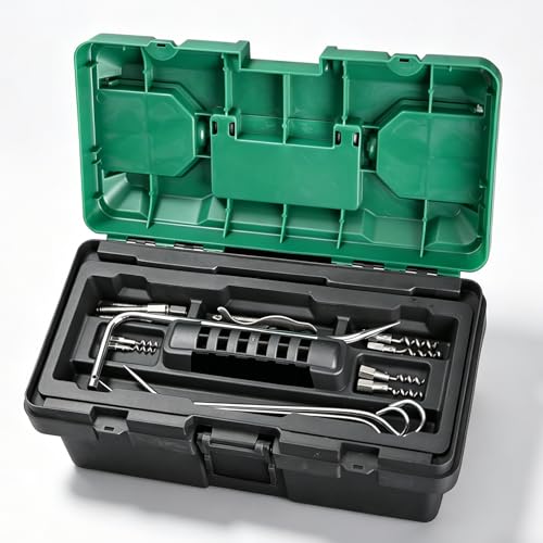 23pcs Packing Puller Kit, Stainless Steel Gland Packing Extractor Set with Flexible Shafts & Corkscrew Pulling Hooks for Valve Maintenance Industrial Seal Removal Tools with Toolbox, Removable Tips