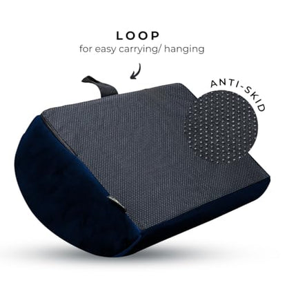 Friends of meditation Foot Rest for Office Chair | Foot Stool for Sofa | Ergonomic Foot Rest Under Table/Desk | Leg Resting Stool | Removable Cover | Blue - color: Blue