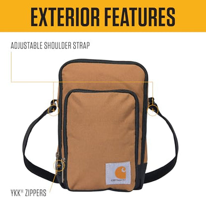 Carhartt Crossbody Zip Bag, Durable, Adjustable Crossbody Bag with Zipper Closure for Men and Women - color: Essential Crossbody Bag (Greenstone), size: One Size