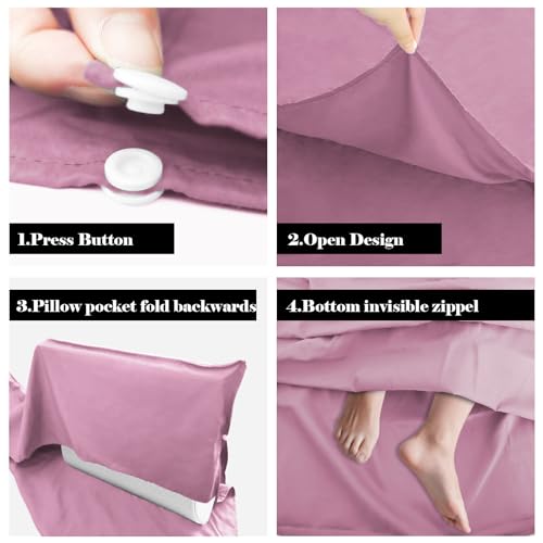Sleeping Bag Liner,Travel Sheet & Adult Sleep Sack, Camping Sheets Travel Sleep Sack for Backpacking,Hotels & Hostels -Lightweight Single &Double Travel Sheet Camping Sheets - color: Single Dark Pink