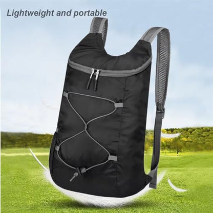 levayhill 16L Foldable Hiking Backpack,Small Packable Daypack, Black & Gray | Lightweight ,Outdoor Collapsible Rucksack,Ultralight Folding Back Pack, Water Repellent, Men Women Travel Gym, Easy Carry-on - color: Black&gray