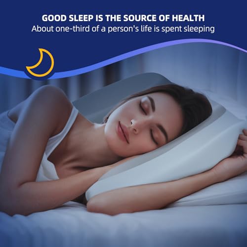 ABLEGRID Dual-Layer Memory Foam Cervical Neck Support Pillow,Contour Cooling Gel Pillow for Neck Shoulder Pain Relief,Ergonomic Orthopedic Adjustable Deep Sleep Bed Pillow for Side,Back,Stomach Sleep