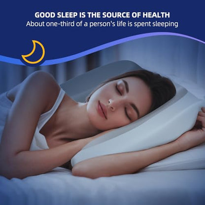 ABLEGRID Dual-Layer Memory Foam Cervical Neck Support Pillow,Contour Cooling Gel Pillow for Neck Shoulder Pain Relief,Ergonomic Orthopedic Adjustable Deep Sleep Bed Pillow for Side,Back,Stomach Sleep