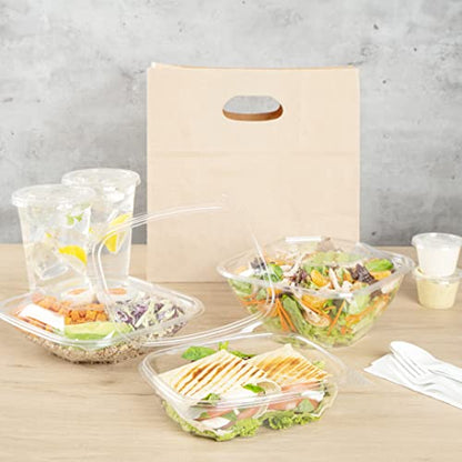 Restaurantware Thermo Tek 24 Ounce Deli Food Containers 100 Anti-Fog Hinged Lid Containers - Freezable Rectangle Clear Plastic To Go Food Containers Disposable - size: 24 oz
