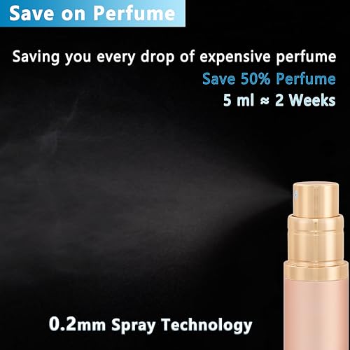 Travel Refillable Perfume Atomizer Bottle 5ml Leakproof Travel Perfume Refillable Bottle, Perfume Atomizer (Rose Gold) - color: Rose Gold