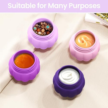 Redfly Travel Containers for Toiletries, TSA Approved Travel Size Containers, Silicone Jars for Creams, Leak-proof Essentials with Lid for Cosmetic