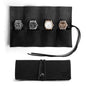 Hide & Drink, Leather Watch Roll Organizer Handmade from Full Grain Leather, Holds Up to 4 Watches, Easy Carry On Watchlover Storage (Charcoal Black) - color: Charcoal Black
