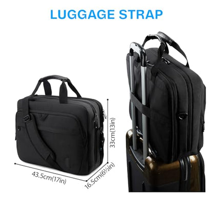 BAGSMART 17.3 Inch Laptop Bag, Expandable Computer Bag Laptop Briefcase Men Women,Laptop Shoulder Bag,Work Bag Business Travel Office, Black - color: Black-17.3 Inch