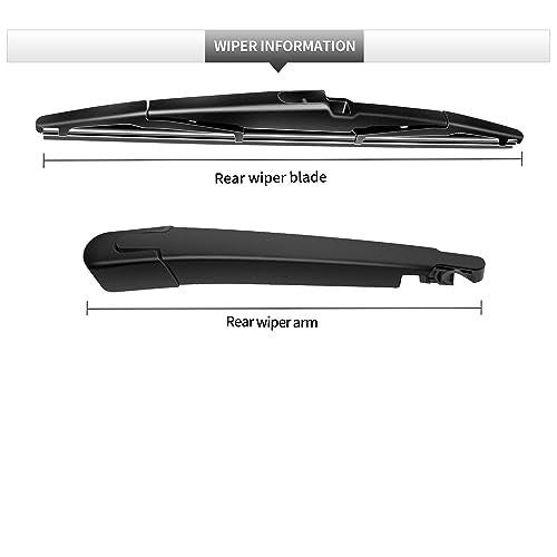 Replacement for Hyundai Santa Fe 2019 2020 2021 Rear Windshield Wiper Blade and Arm Assembly-Car Back window wiper Arm Blade Complete Set - size: For Hyundai Santa Fe 2019-2021