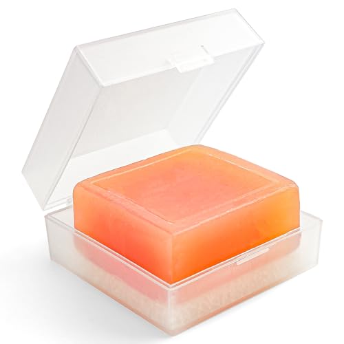 Ozner Travel Soap Case, Bar Soap Holder Fit Dr Squatch Soap, Shampoo Bar Holder for Traveling, Gym, Square Travel Soap Container with Draining Pad (Transparent White) - color: Transparent White