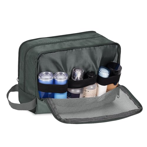 Toiletry Bag for Men Hanging Dopp Kit Water Resistant Shaving Bag Small Toiletry Bag for Traveling (Pure Gray) - color: Pure Gray