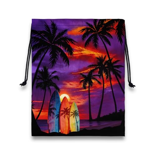 Purple Palm Trees Gymnasts Grip Bag Lightweight Drawstring Bags for Gym Sports - color: Coconut Trees Purple, size: 12"(H)*9.25"(W)