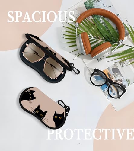 Sunglasses Case Soft Glasses Cases for Women Pouch Eyeglass Bag Eye Glass Kids Girls Sun Glasses Cute Kawaii - color: Three Cat