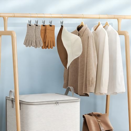 100 Pack Heavy Duty Boot Hanger Clips, Stainless Steel Laundry Hooks with Silicone Clip for Hanging Boots, Pants, Socks, Towels - Space Saving Closet Organizer for Travel & Home
