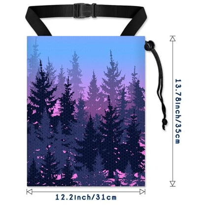Car Trash Bag Hanging Back of Seat with Adjustable Snap Buckle Strap Cute Printed Drawstring Garbage Bags for Car-Forest Blue Purple - color: Forest Blue Purple Car Trash Bag