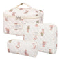 honitty Makeup Bag,Quilted Cosmetic Bag,Large Floral Make Up Bag for Women,Cotton Makeup Bag Set,Flower Travel Toiletry Bag - color: Bear