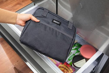 PackIt(R) Freezable Hampton Lunch Bag, City Charcoal, Built with EcoFreeze(R) Technology, Collapsible, Reusable, Zip Closure with Front Pocket and Shoulder Straps, Designed for Fresh Office Lunches - color: City Charcoal