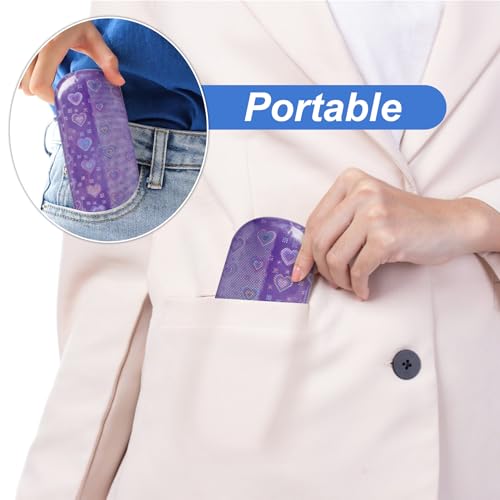 Joyberg Glasses Case, 2 Pack Eyeglass Case with Cleaning Cloth, Glasses Case Hard Shell Fits Most Glasses - color: Love Purple