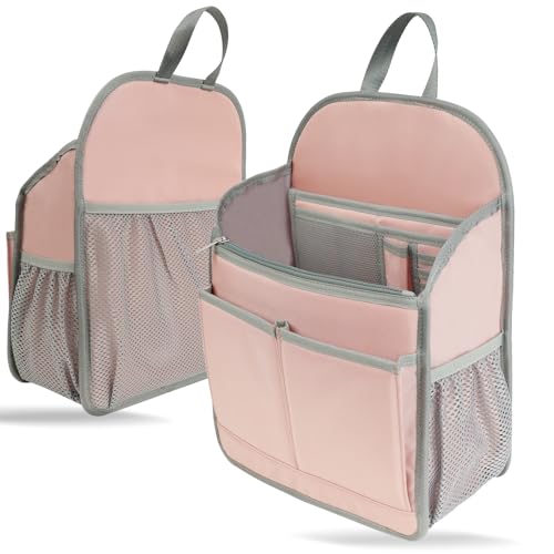 Large Premium Wider Rugged Backpack Organizer Insert for Men Women Work Travel -19 Pockets, Padded Nylon-Pink - color: Pink, size: Large
