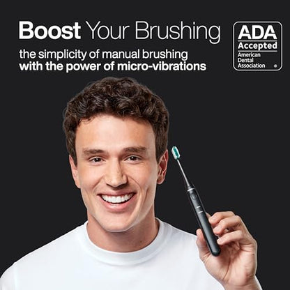 Aquasonic Icon ADA-Accepted Rechargeable Toothbrush | Magnetic Holder & Slim Travel Case | 2 Brushing Modes & Smart Timers | Gentle Micro-Vibrations(Onyx) - color: Onyx
