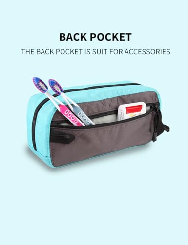 GOX Small Travel Toiletry Bag, Dopp Kit Case For Men, Multifunction Organizer Pouch (Grey/Sky Blue) - color: Grey/Sky Blue