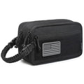 Tactical Toiletry Bag for Men Dry Wet Separate Dopp Kit Travel Hygiene Bag EDC Utility Tool Molle Pouch Mens Shaving Kit Travel shower Bags (Black) - color: Black