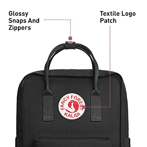 KALIDI Casual Laptop Backpack 15 Inches Classic Camping Rucksack Travel Outdoor Square Daypack College Hiking Gym Bag, Black - color: Black