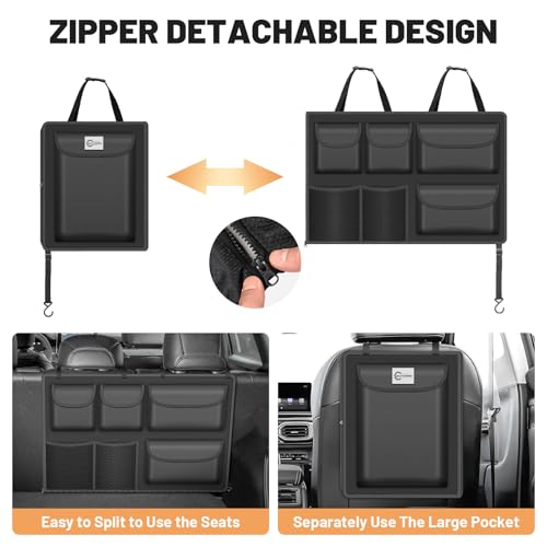 Detachable Hanging Trunk Organizer, Foldable Car Trunk Organizer Hanging for SUVs, Jeeps, Hatchbacks, Car Trunks Organiser with 7 Large Compartments