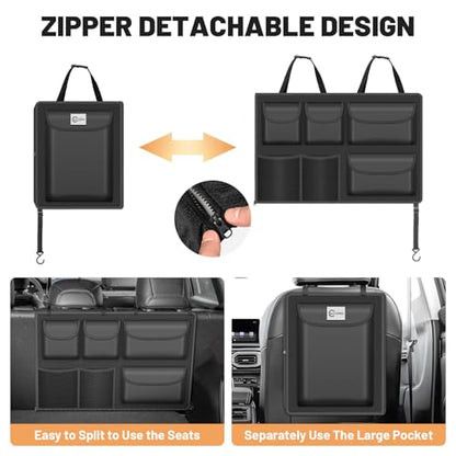 Detachable Hanging Trunk Organizer, Foldable Car Trunk Organizer Hanging for SUVs, Jeeps, Hatchbacks, Car Trunks Organiser with 7 Large Compartments