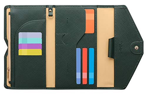 ZOPPEN Mulit-purpose Rfid Blocking Passport Holder Travel Wallet (Ver.4) Passport and Vaccine Card Holder ComboTri-fold Document Organizer Travel Essentials - color: #16 Dark Olives
