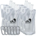 Ancable 33oz Collapsible Water Bottles, 6-Pack Reusable Travel Foldable Water Bottles for Hiking Camping Running Bike, BPA-Free Water Bottle - color: Clear x 6, size: 33 Ounces