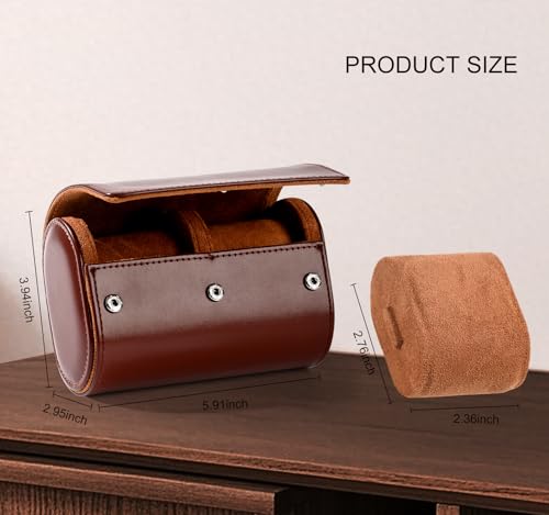 Watch Travel Case Hold 2 PCS Watches Travel Watch Case for Wristwatches & Smart Watches and Watch Travel Case for Men - size: 2 Slot