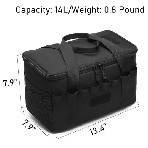Tactical Camping Storage Bag 14L Tactical Utility Tote Bag Camping Cookware Organizer Trunk Organizer - color: Black