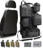 DBTAC Tactical Molle Car Seat Organizer | Vehicle Back Panel with 5X Detachable Pouches, US Flag & Writable Reflective Patch for Cars, Trucks, SUVs, Sedans - color: Black