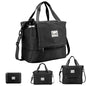 Foldable Travel Duffel Bag for Women, Black, Nylon | 40L Expandable, Carry on Bag Personal Item Flight Approved, Lightweight Water Resistant, Overnight Weekender Bag - color: Black