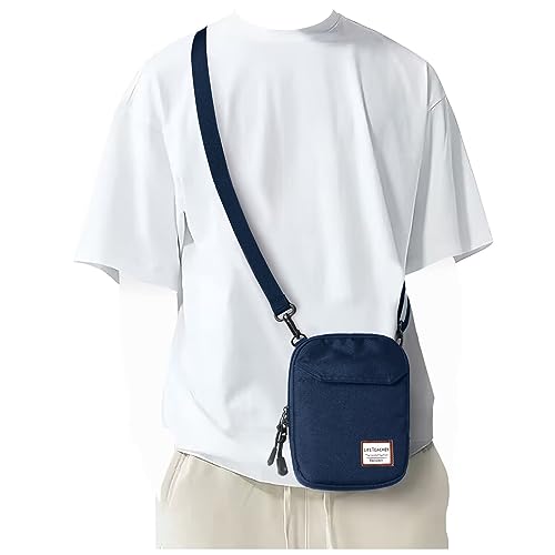 SEAFEW Mini Crossbody Bag Shoulder Bag for Men, Small Messenger Satchel Bag for Women - color: Dark Blue - Standard