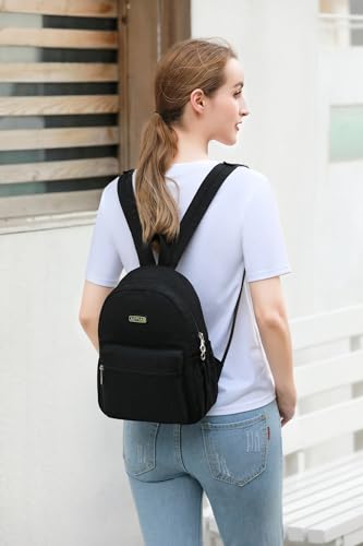 AOTIAN Mini Lightweight 11.8 Inch Backpack Durable Travel Hiking Women and Girls Small Daypack, 7 Liters Black - color: Black